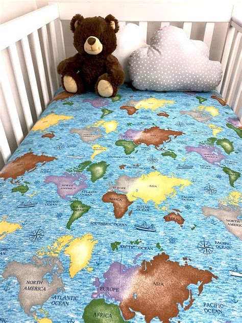 world map crib set